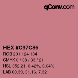 カラーコード: HEX #C97C86 | qconv.com