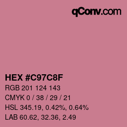 Color code: HEX #C97C8F | qconv.com