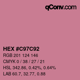 カラーコード: HEX #C97C92 | qconv.com