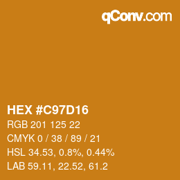 Color code: HEX #C97D16 | qconv.com