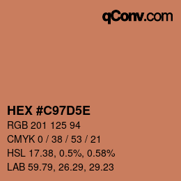 Código de color: HEX #C97D5E | qconv.com