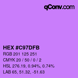 Color code: HEX #C97DFB | qconv.com