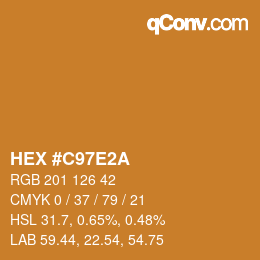 カラーコード: HEX #C97E2A | qconv.com