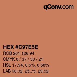 Code couleur: HEX #C97E5E | qconv.com