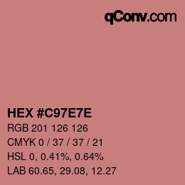 Color code: HEX #C97E7E | qconv.com