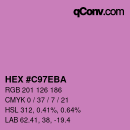 颜色代码: HEX #C97EBA | qconv.com