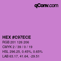 カラーコード: HEX #C97ECE | qconv.com