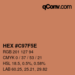 Color code: HEX #C97F5E | qconv.com