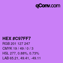 カラーコード: HEX #C97FF7 | qconv.com