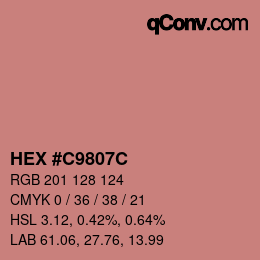 Color code: HEX #C9807C | qconv.com