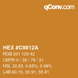 カラーコード: HEX #C9812A | qconv.com