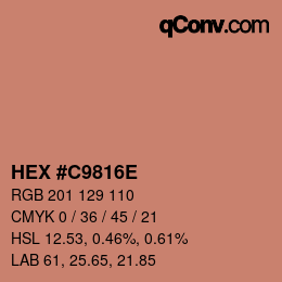 Color code: HEX #C9816E | qconv.com