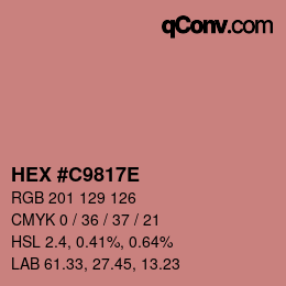 Color code: HEX #C9817E | qconv.com