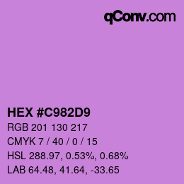 Color code: HEX #C982D9 | qconv.com