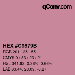 Farbcode: HEX #C9879B | qconv.com
