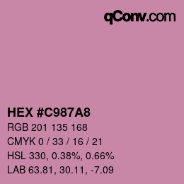 カラーコード: HEX #C987A8 | qconv.com