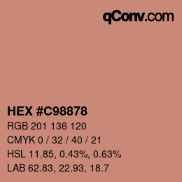 颜色代码: HEX #C98878 | qconv.com
