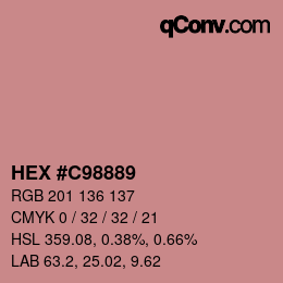Código de color: HEX #C98889 | qconv.com