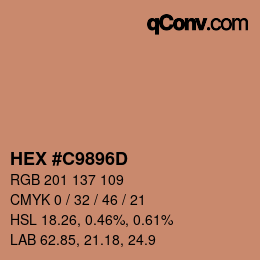 Color code: HEX #C9896D | qconv.com