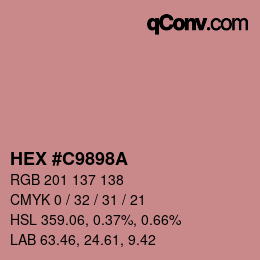 Color code: HEX #C9898A | qconv.com
