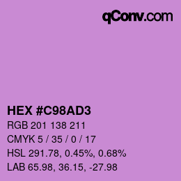 Color code: HEX #C98AD3 | qconv.com