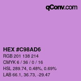 Color code: HEX #C98AD6 | qconv.com