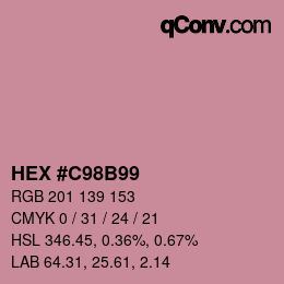 Farbcode: HEX #C98B99 | qconv.com