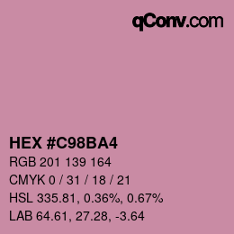 Código de color: HEX #C98BA4 | qconv.com