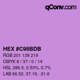 Código de color: HEX #C98BDB | qconv.com