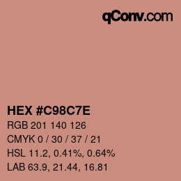 Farbcode: HEX #C98C7E | qconv.com