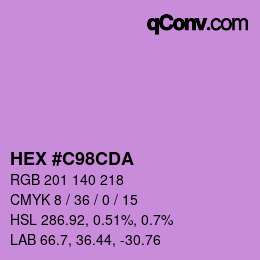 颜色代码: HEX #C98CDA | qconv.com