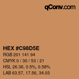 Código de color: HEX #C98D5E | qconv.com