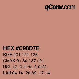 Color code: HEX #C98D7E | qconv.com