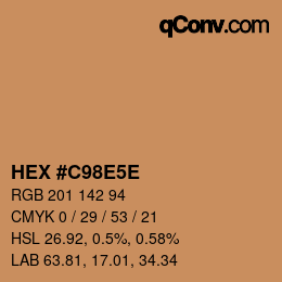 Code couleur: HEX #C98E5E | qconv.com