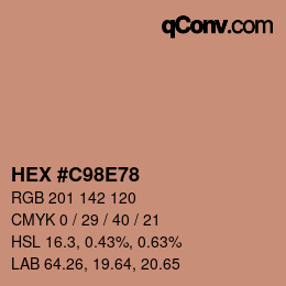 Color code: HEX #C98E78 | qconv.com