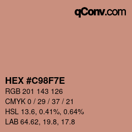 Color code: HEX #C98F7E | qconv.com