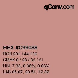 Farbcode: HEX #C99088 | qconv.com