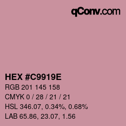 Color code: HEX #C9919E | qconv.com