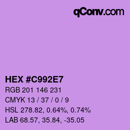 Farbcode: HEX #C992E7 | qconv.com