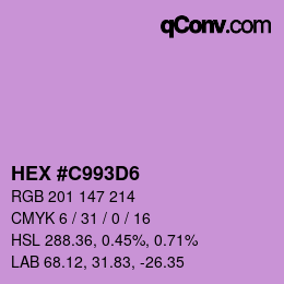 颜色代码: HEX #C993D6 | qconv.com