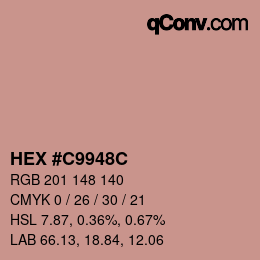 Color code: HEX #C9948C | qconv.com