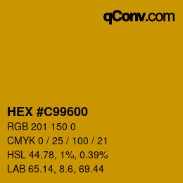 颜色代码: HEX #C99600 | qconv.com