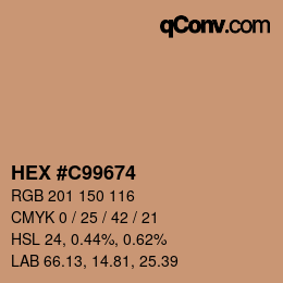 カラーコード: HEX #C99674 | qconv.com
