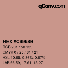 Farbcode: HEX #C9968B | qconv.com