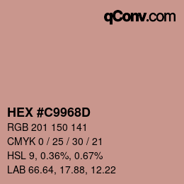 Color code: HEX #C9968D | qconv.com
