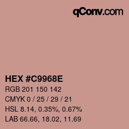 Color code: HEX #C9968E | qconv.com