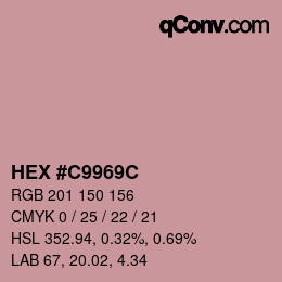 Color code: HEX #C9969C | qconv.com