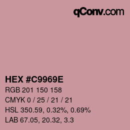 Color code: HEX #C9969E | qconv.com