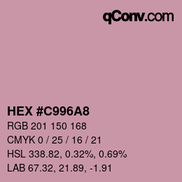 カラーコード: HEX #C996A8 | qconv.com
