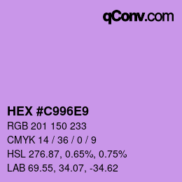 カラーコード: HEX #C996E9 | qconv.com